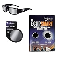 Celestron – 3-Pc EclipSmart Safe Solar Observing & Imaging Kit – Meets ISO 12312-2:2015(E) Standards – Premium Solar Safe Filter Technology – Includes Eclipse Glasses + Photo Filter + Eclipse Book