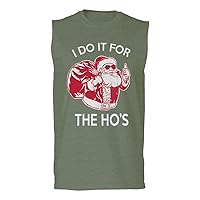 Funny Humor Christmas Santa Claus HO'S Graphic Sarcastic Xmas Novelty Men's Muscle Tank Sleeveles t Shirt