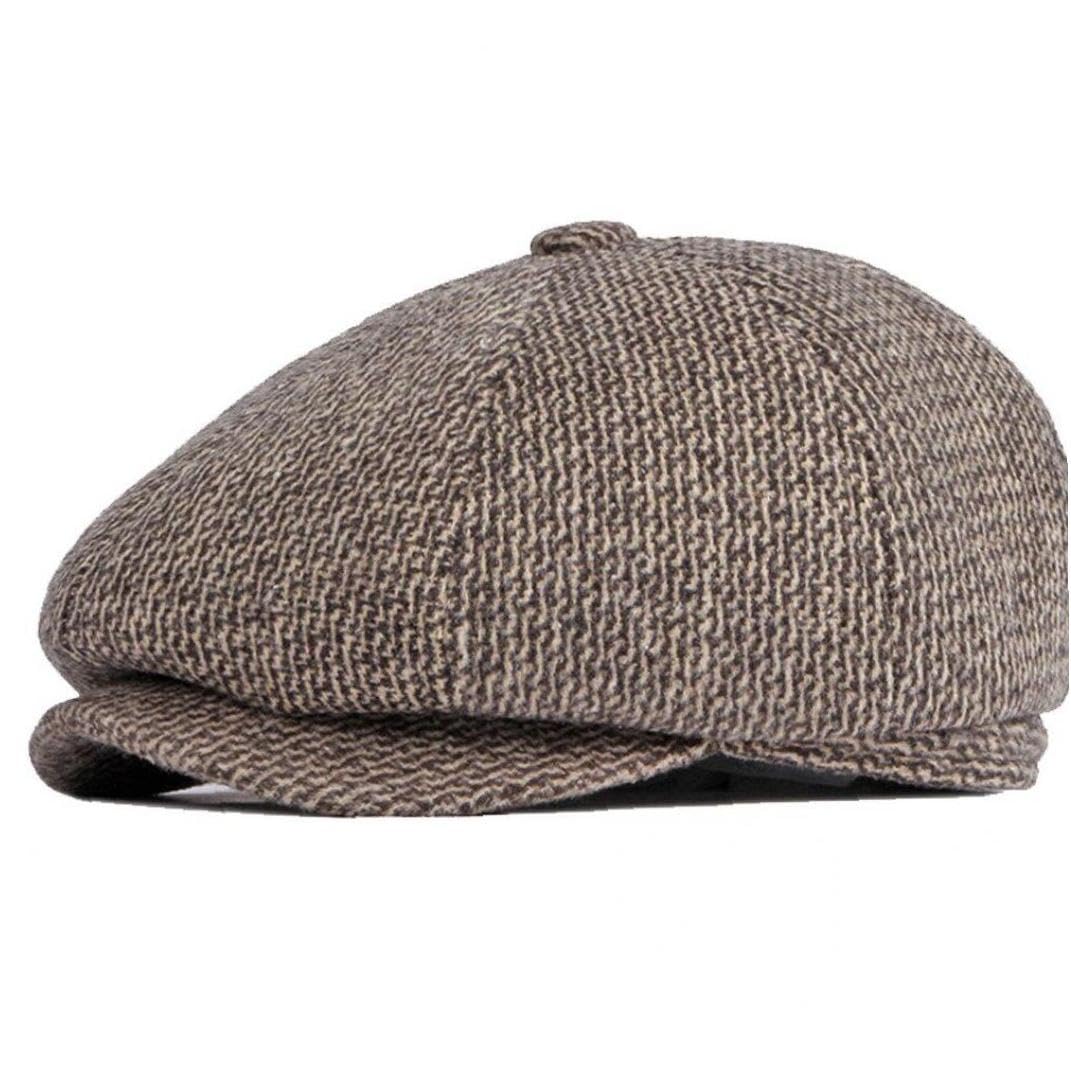 Cap Hat Newsboy Vintage Classic Wool Gatsby Hat Ivy Cabbie Cap Dad Boyfriend Gift Mens Brown