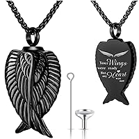 YOUFENG Fishing Hook Urn Necklace for Ashes Stainless Steel Cremation Jewelry Always in My Heart Ashes Necklaces Memorial Keepsake for Men