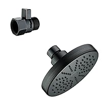 BRIGHT SHOWERS High Pressure Rain Showerhead Fixed Shower Head Angle Adjustable High Pressure Bathroom Showerhead and Matching Brass Shower Head Shut Off Valve with Handle Lever