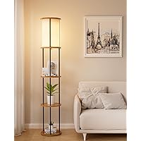 Lightdot 61IN Floor Lamp with Shelves, 3-Tier Storage Mid Century Standing Lamp with 3000K E26 Bulb, Display Shelf Floor Lamp for Living Room Bedroom Sofa Corner