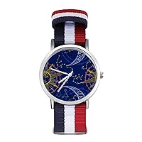 Sun Moon and Zodiac Abstract Casual Wrist Watches for Men Women Simple Large Face Watch Running Workout Work