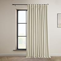 HPD Half Price Drapes Heritage Plush Velvet Curtains 108 Inches Long Room Darkening Curtains for Bedroom & Living Room 100W x 108L, (1 Panel), Au Lait Creme