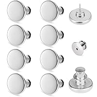 TOOVREN [Upgraded] 8 Sets Button Pins for Jeans No Sew, Pant Button Pins Adjustable Replacement Clips Adjuster Snap, No Tools Require Reduce Too Big Pants Waist Size Instant Make Tighter-Silver