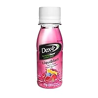 Dex4 LiquiBlast Berry Burst Flavored Liquid Glucose Supplement 6-Pack | Each 2oz Bottle Contains 15 Grams of Carbs