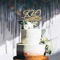 Two Letters with Date Wedding Cake Topper, Two Initial Cake Topper, Monogram Wedding Cake Topper, Acrylic Monogram Cake Topper, Rustic Monogram