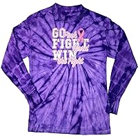Breast Cancer T-Shirt Go Fight Win Tie Dye Long Sleeve