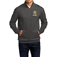 US Army Star Logo White Chest Print 1/4 Zip Fleece Sweatshirt