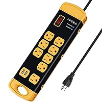 8-Outlet Metal Surge Protector Power Strip with USB Ports, 9-Foot Long Heavy-Duty Extension Cord, 1800 Joules, 1875W/15A Wall Mountable for Home, Office, School, Computer Desktop [ETL Listed]