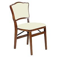 Stakmore French Upholstered Back Folding Chair Finish, Set of 2, Fruitwood
