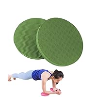 1 Pair Yoga Elbow Support Round Pad Anti-Slip Fitness Anti-Slip Mats Portable Knee Wrist Protection Sport Flat Plank Support Exercise Pads for Office, Home, Travel, Green
