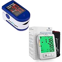 Zacurate 500CL Fingertip Pulse Oximeter and Vaunn Blood Pressure Monitor Machine Bundle