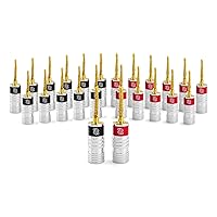 Sewell SilverbackSL Gold Pin Banana Plugs for Spring-Loaded Inputs, 12-Pack (SW-30006-12)