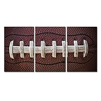Large Artwork 3 Pieces Rugby Canvas Wall Art Dormitory Boy Bedroom Gym Decor Close up American Football Sport Theme for Nursery Lounge Wall Décor Framed 16x24inch