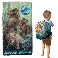 Jurassic World Kids Soft Lightweight 2 Piece Sleeping/Slumber Bag and Sling Bag Set, 46