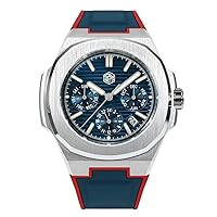 San Martin SN075GB Fashion Rubber Strap Dress Men Watch 9120 Multi-Function Classic Automatic Mechanical Wristwatches
