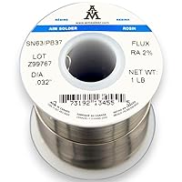 Solder 63-37 Tin Lead Rosin Core Solder Wire for Electrical Soldering 0.032inch, 1lb (0.8mm / 454g)