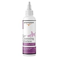 Ear Cleansing Solution for Dogs and Cats - Pet Ear Cleaner Removes Odor & Wax - Deodorizing Dog Ear Cleaner Solution with Aloe & Vitamins - Sweet Pea & Vanilla Scent - 8 oz