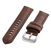 Clockwork Synergy - Gentlemen’s Collection Ss Leather Watch Band Straps 26mm - Brown Vintage - Men Women