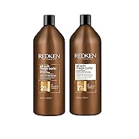 Redken All Soft Mega Curls Shampoo & Conditioner Set | For Curly & Coily Hair | Moisturizes & Hydrates Severely Dry Hair | With Aloe Vera