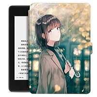 Slim Case for Kindle Oasis eReader (7 inch, 9th Generation 2017 Release) - Lightweight Protective Sleeve Cover with Auto Sleep/Wake (Anime Girl)