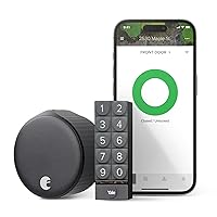 August Home Wi-Fi Smart Lock + Smart Keypad, Matte Black - Add key-free access to your home - Great for guests and vacation rentals