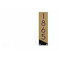 Modern House Number, Bamboo Aluminum with Black Acrylic - Vertical 3 - Contemporary Home Address - Apartment Door Number - Hotel Room Number