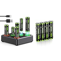 EBL Lithium AA Batteries, 1.5 Volt Rechargeable Lithium Batteries with AA AAA Battery Charger