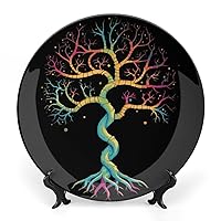 Tree of Life Bone China Decorative Plate Ceramic Dinner Plates Decorative Plate Crafts for Women Men 6inch