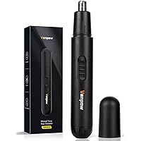 Ear and Nose Hair Trimmer Clipper - 2023 Professional Painless Eyebrow & Facial Hair Trimmer for Men Women, Battery-Operated Trimmer with IPX7 Waterproof, Dual Edge Blades for Easy Cleansing Black