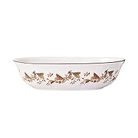 Autumn Berry Oval Vegetable Bowl, white, 11 inches