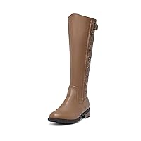 DREAM PAIRS Women's Knee High Boots, Utah Low Stacked Heel Knee High Riding Boots