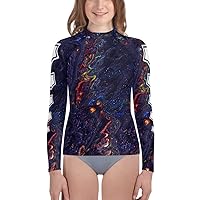 All Over Print - Youth Rash Guard - Multicolored Psychedelic Abstract Painted Design