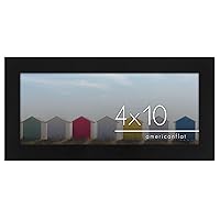 Americanflat 4x10 Picture Frame in Black - Engineered Wood Photo Frame with Shatter-Resistant Glass, Hanging Hardware, and Easel - Panoramic Picture Frame for Wall and Tabletop Display