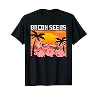 Retro Bacon Seeds, Boys Girls Farmer, Hog Lover, Cute Pig T-Shirt