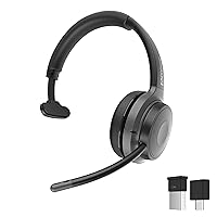 Morpheus 360 Advantage Wireless Mono Headset with Detachable Boom Microphone - Bluetooth Headphones - UC Compatible - 20 Hour Playtime - USB A Connector - USB Type-C Adapter - HS6200MBT