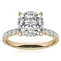 Moissanite Solitaire Ring, 1.0 Carat, Sterling Silver, Colorless VVS1 Stone
