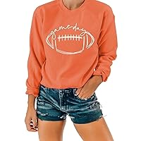 Women's Game Day Sweatshirt Football Graphic Print Pullover Long Sleeve Crewneck Casual Tops