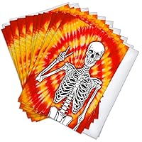 Grateful Dead Skeleton Halloween Greeting Cards | 10 Pack Bulk Set + 10 Envelopes (5x7)