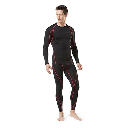 TSLA CLSL TM-MUP19-KKR_Large Men's Compression Pants Baselayer Cool Dry Sports Tights Leggings MUP19