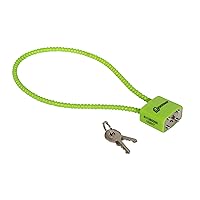 Lockdown 15 Inch Cable Gun Lock with Non-Marring, California DOJ Approved Design and Keyed Padlock for Secured Storage of Rifles, Pistols or Shotguns, Green