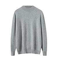 Men's 100% Cashmere Sweater Autumn and Winter Half Turtleneck Pullover Business Knitted Solid Color Long-Sleeved Shirt