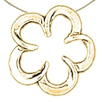 Jewels Obsession Silver Flower Necklace | 14K Yellow Gold-plated 925 Silver Plumeria Flower Slide Pendant with 18