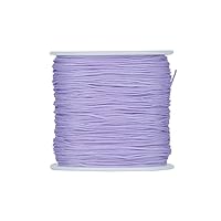 100 Yards 0.8mm Braided Nylon Crafting Thread Chinese Knotting Beading String Macrame Cord Rope for Necklace Bracelet Jewelry Craft Making, Lilac