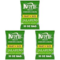 Kettle Brand Potato Chips, Jalapeno Kettle Chips, Party Size, 13 Oz (Pack of 3)