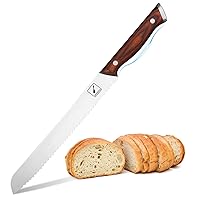 Bread Knife - 10 Inch Serrated Bread Knife for Homemade Sharp Bread Cutting Knife with Gift Box, Slicing Knife Serrated Knife with Wide Wavy Edge for Slicing Bread, Christmas Gifts