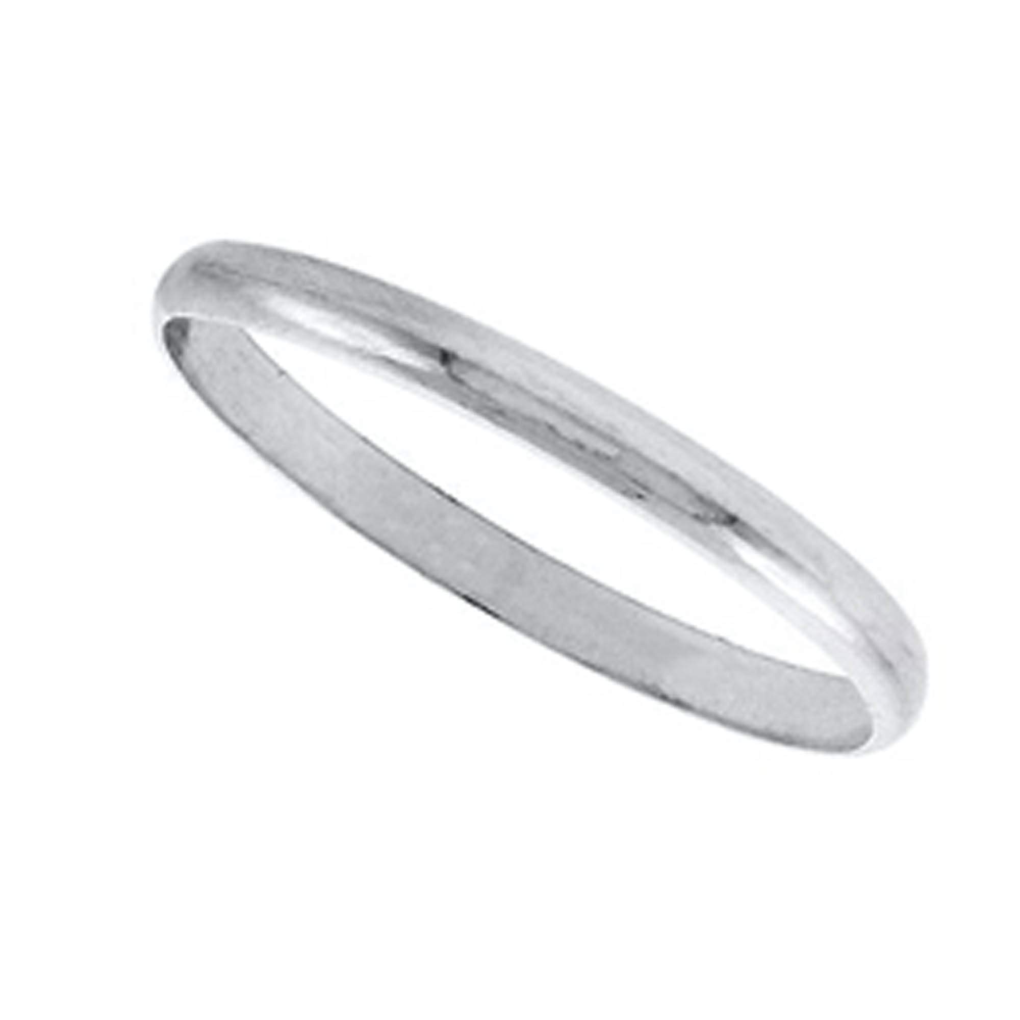 SwaraEcom 2mm 14K White Gold Plated Comfort Fit Classic Wedding Band Ring Available in Sizes 5-14