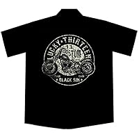 Lucky 13 Custom Motorcycle Biker Work Shirt, Black Sin