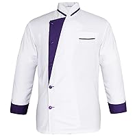 Discovered NC-12 Men's White Chef Jacket/Chef Coat Multi Colours in Strip Chef Coat